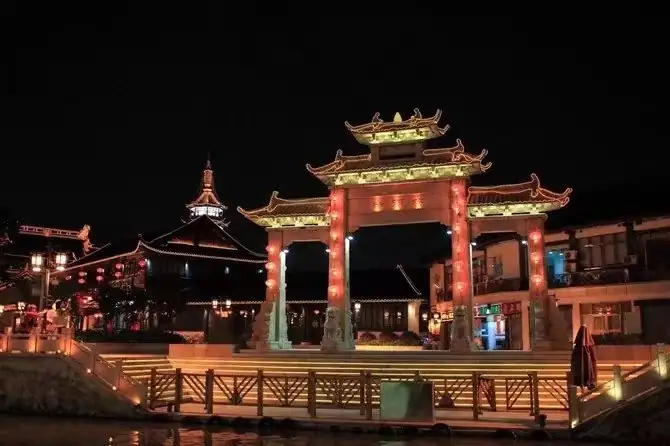 江苏无锡南禅寺文化商城二期夜景实景